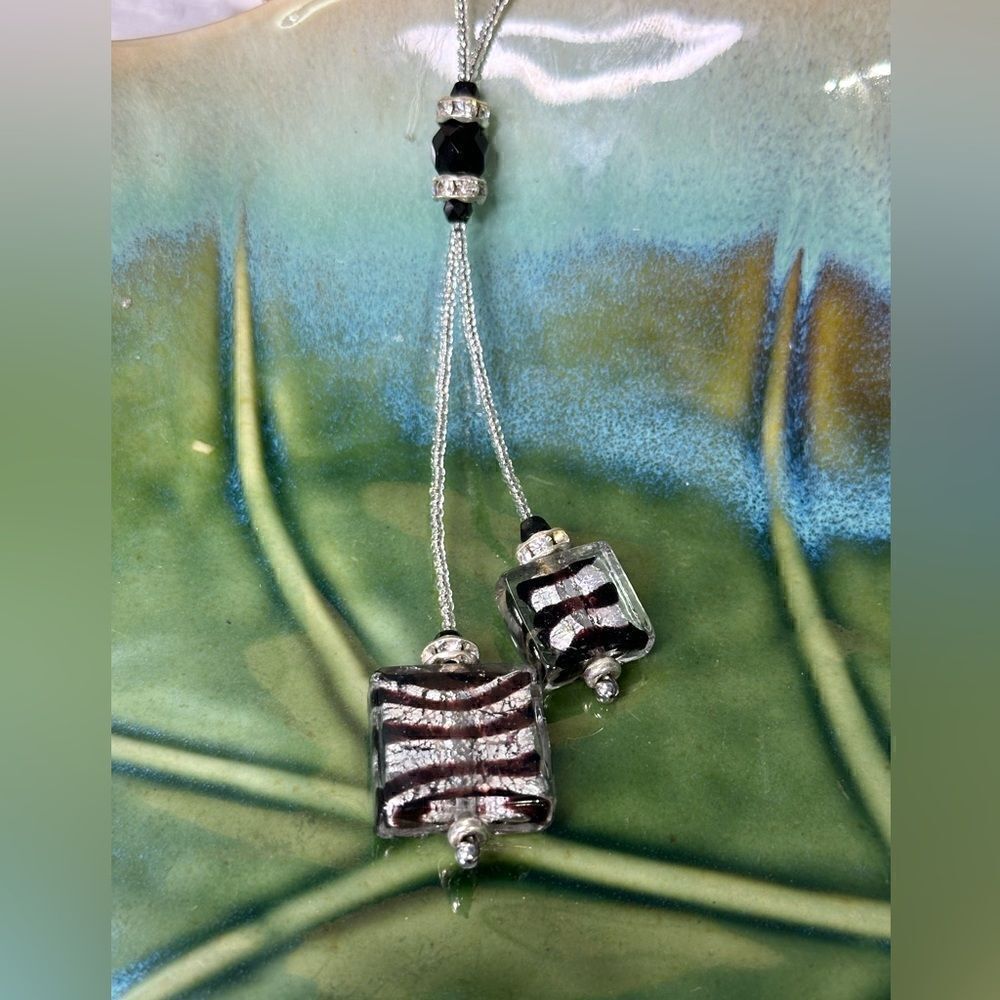 Handcrafted Lampwork Bead Necklace Lariat Style